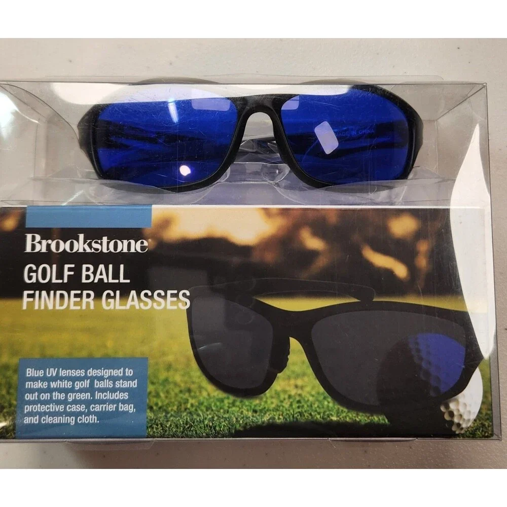 Brookstone Golf Ball Finder Glasses Blue UV Lenses with Protective Case